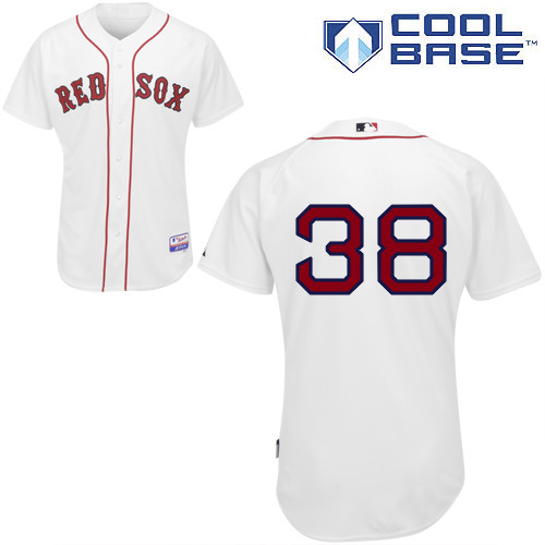 Grady Sizemore #38 MLB Jersey-Boston Red Sox Men's Authentic Home White Cool Base Baseball Jersey